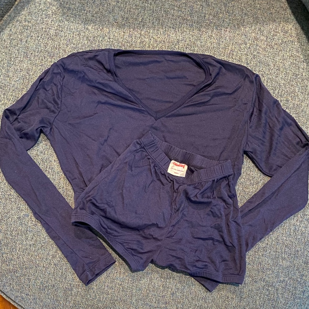 2 Pc. Cheerleading body liner Navy Top: Large & Bottoms: Small, Cheer Fantastic